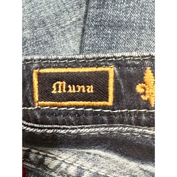 Rock Revival Muna Mid Rise Skinny‎ Jeans Blue Distressed Size 24 Length 32 - Picture 12 of 16